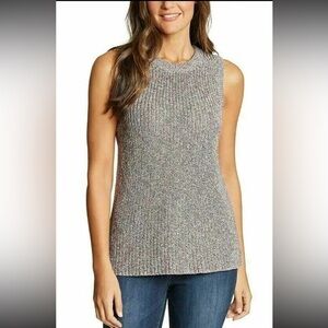 Ella Moss Gray Ribbed Chunky-Knit Sweater Juniors Tank Top Size M